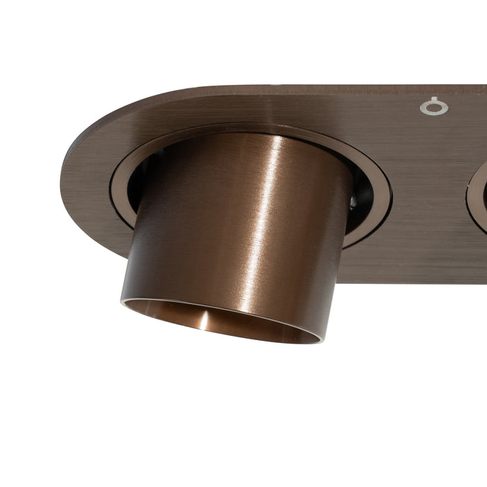 QAZQA Set van 6 inbouwspots donkerbrons GU10 35mm kantelbaar 2-lichts