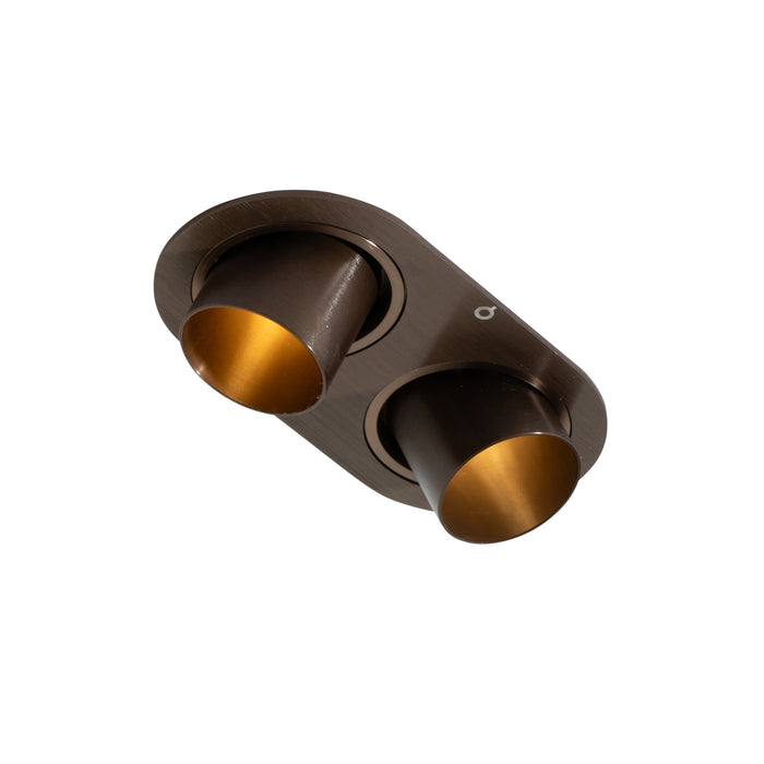 QAZQA Set van 6 inbouwspots donkerbrons GU10 35mm kantelbaar 2-lichts