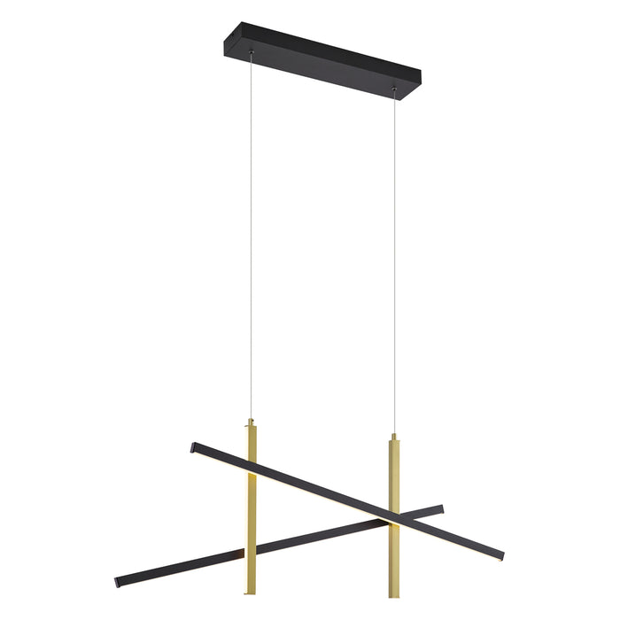 QAZQA Design hanglamp X zwart met goud incl. LED 3-staps dimbaar -