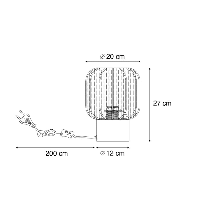 QAZQA Japandi tafellamp goud met beige kap - Pluni