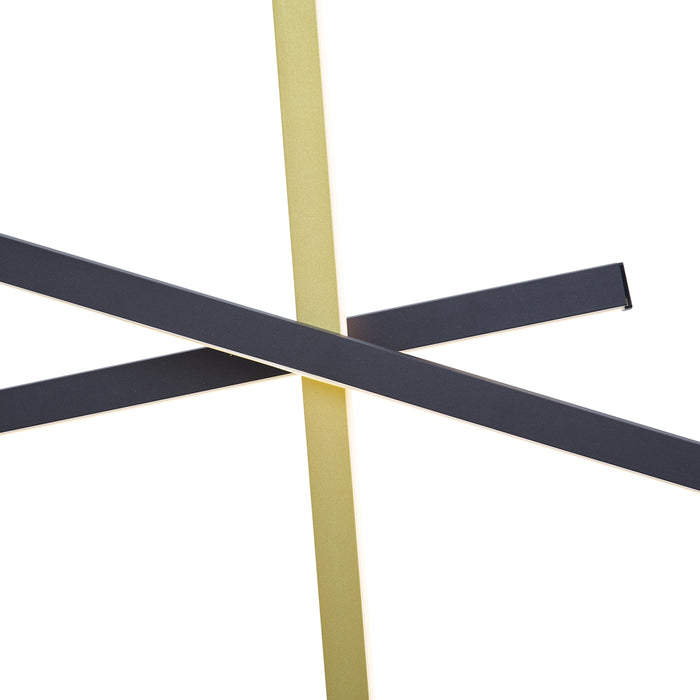 QAZQA Design hanglamp X zwart met goud incl. LED 3-staps dimbaar -