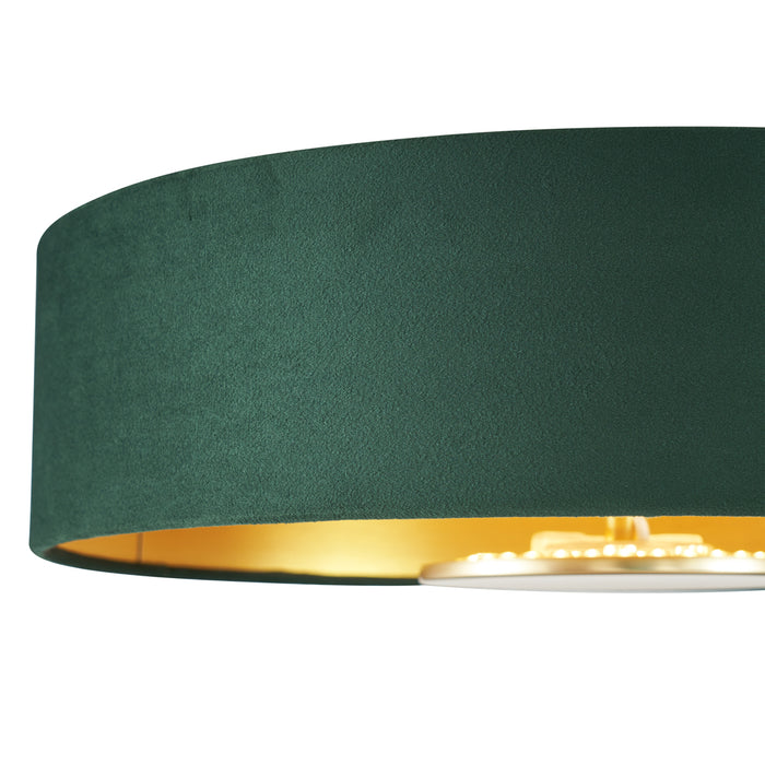 QAZQA Moderne plafondlamp groen velours incl. LED 3-staps dimbaar -