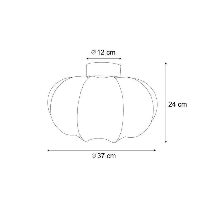 QAZQA Japandi plafondlamp wit 37cm - Plu Asyesha