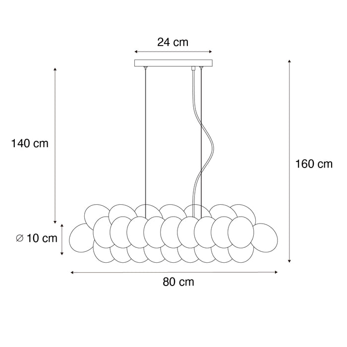 QAZQA Design hanglamp goud met regenboog glas 8-lichts - Uvas