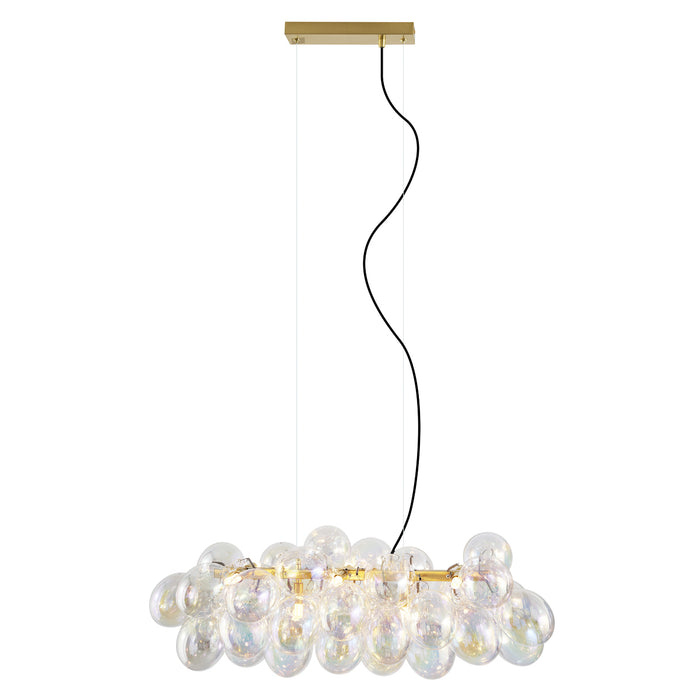 QAZQA Design hanglamp goud met regenboog glas 8-lichts - Uvas
