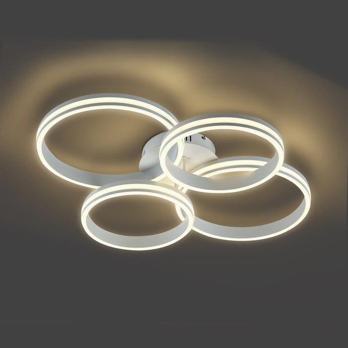 QAZQA Plafondlamp wit incl. LED 3-staps dimbaar 4-lichts - Navara