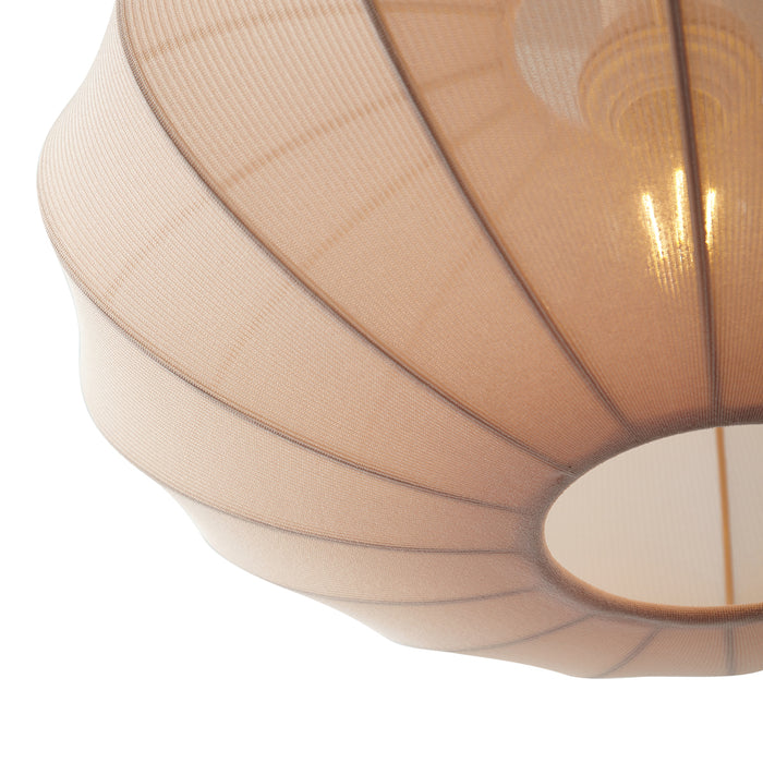 QAZQA Japandi hanglamp beige met stoffen kap 3-lichts - Bida