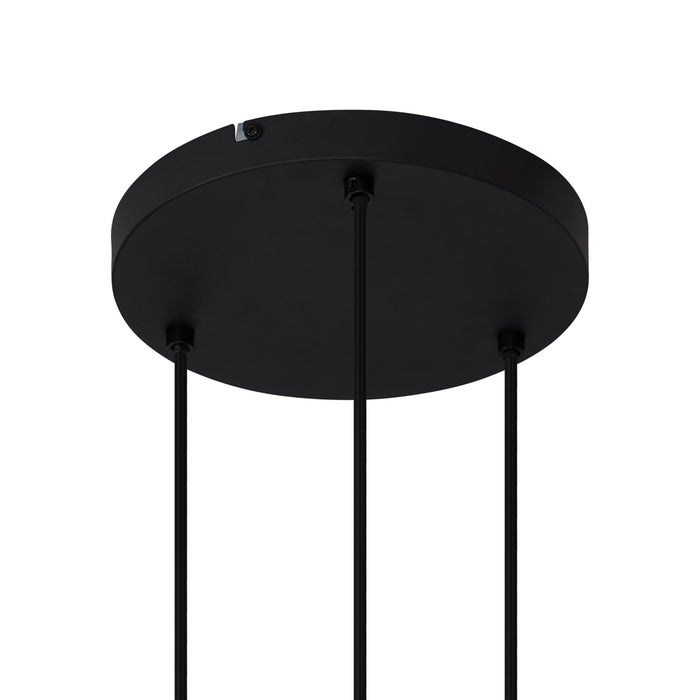 QAZQA Moderne hanglamp zwart met smoke glas 3-lichts - Dame