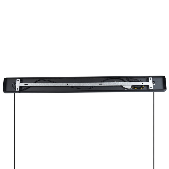 QAZQA Japandi hanglamp zwart met bruine stoffen kap 2-lichts - Bida