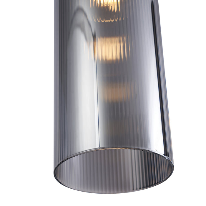 QAZQA Moderne hanglamp zwart met smoke glas 6-lichts - Duplantis