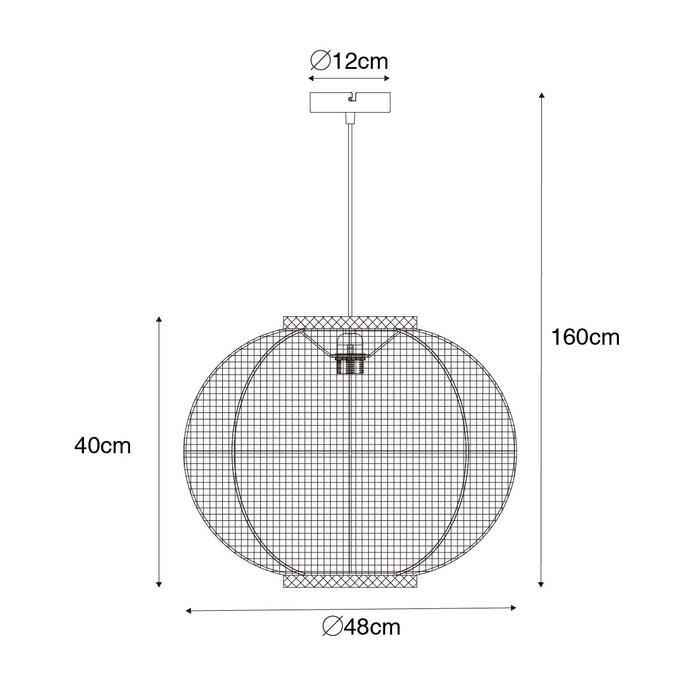 QAZQA Smart hanglamp naturel stof 48 cm incl. Wifi G95 - Rob