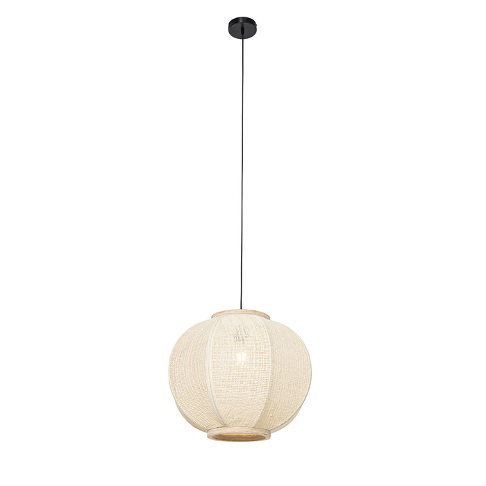 QAZQA Smart hanglamp naturel stof 48 cm incl. Wifi G95 - Rob