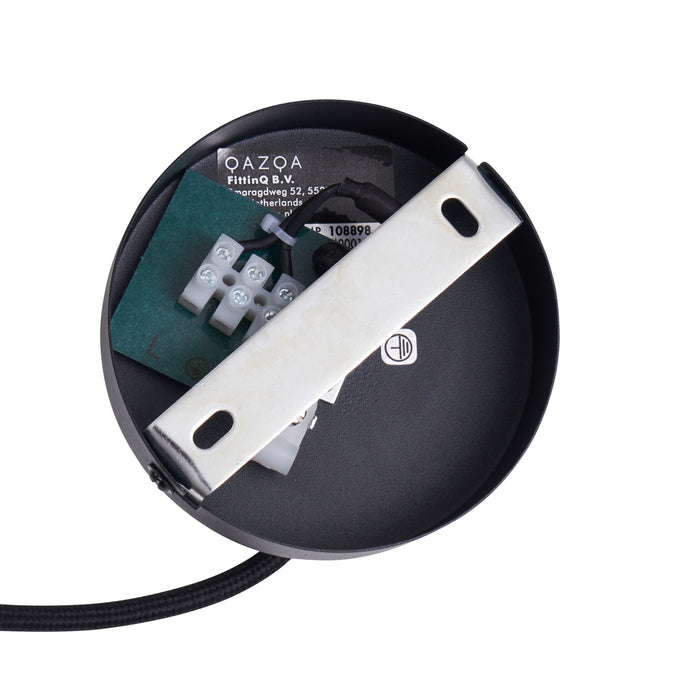 QAZQA Japandi hanglamp zwart met bamboe- Kea