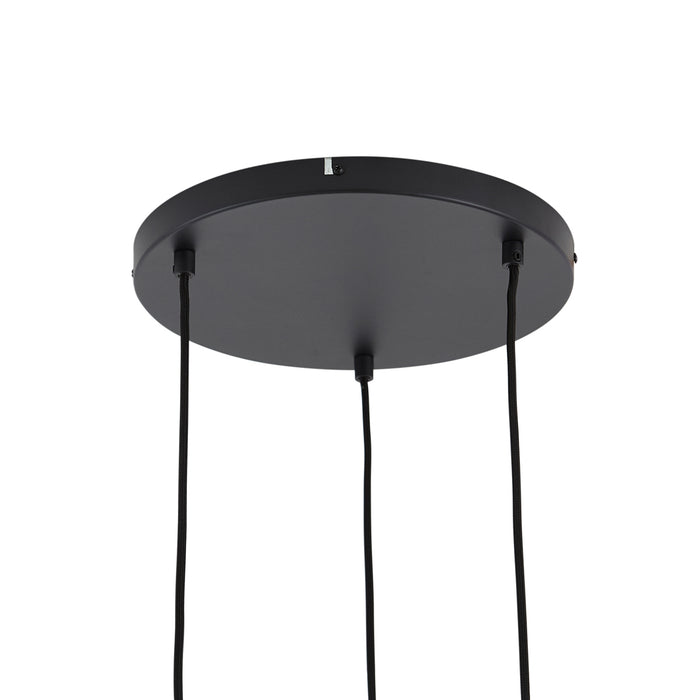 QAZQA Design hanglamp zwart met regenboog glas rond 3-lichts - Mallon