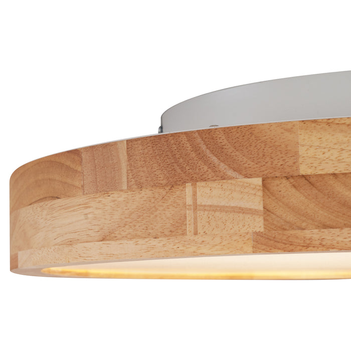 QAZQA Scandinavische plafondlamp hout 50cm incl. LED dimbaar - Pecker