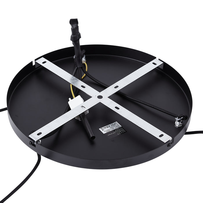 QAZQA Retro hanglamp zwart met groen glas 3-lichts - Denise