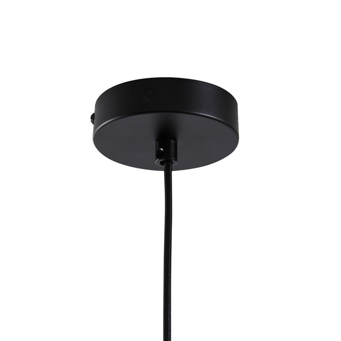 QAZQA Japandi hanglamp zwart met bruine stoffen kap - Bida