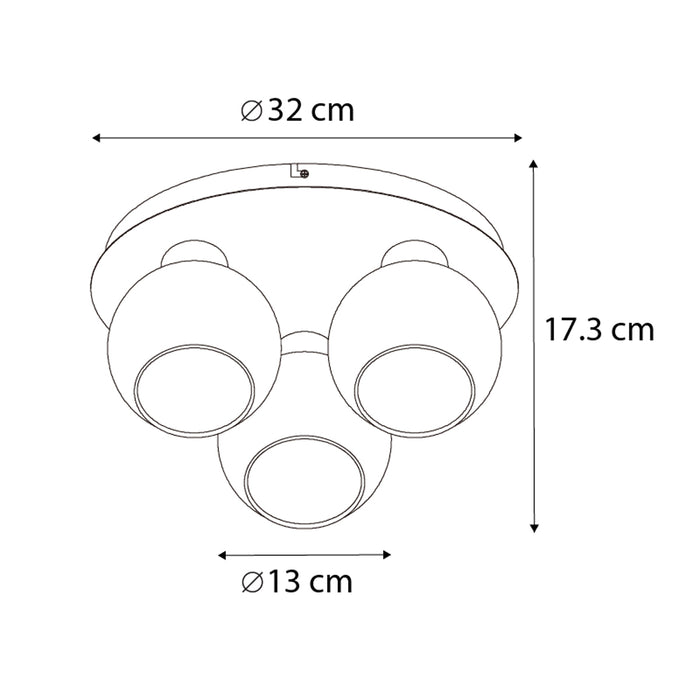 QAZQA Smart plafondlamp zwart met smoke glas 3-lichts incl. Wifi A60