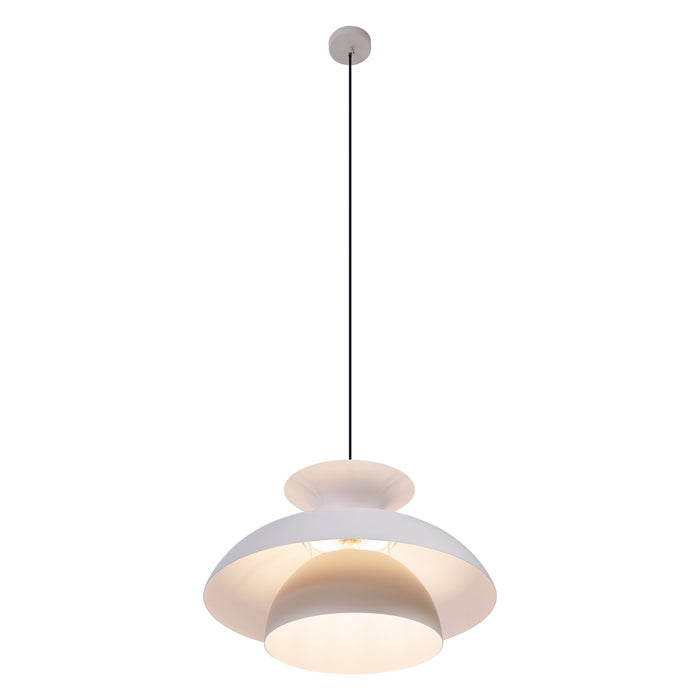 QAZQA Scandinavische hanglamp beige met witte binnenkant - Titus