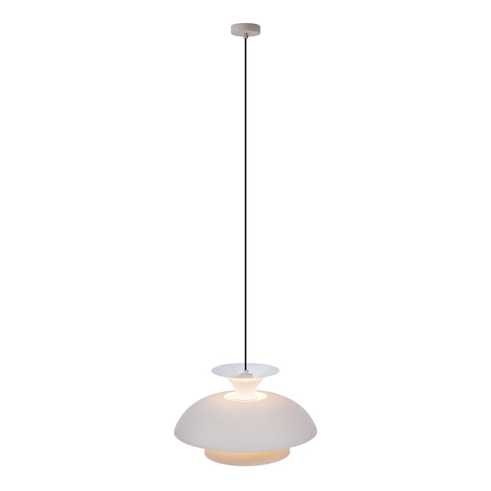 QAZQA Scandinavische hanglamp beige met witte binnenkant - Titus
