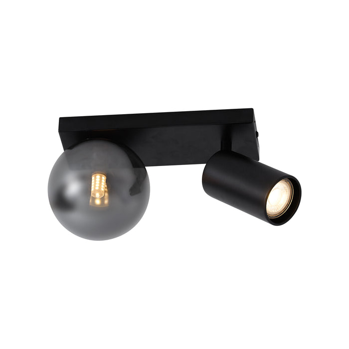 QAZQA Moderne plafondlamp zwart 2-lichts kantelbaar - Lesly