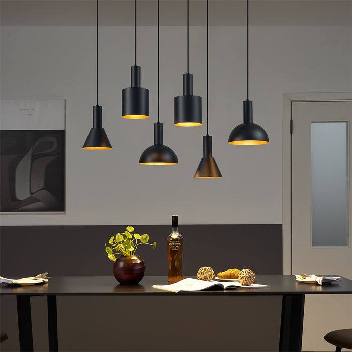 QAZQA Moderne hanglamp zwart 6-lichts - Biles