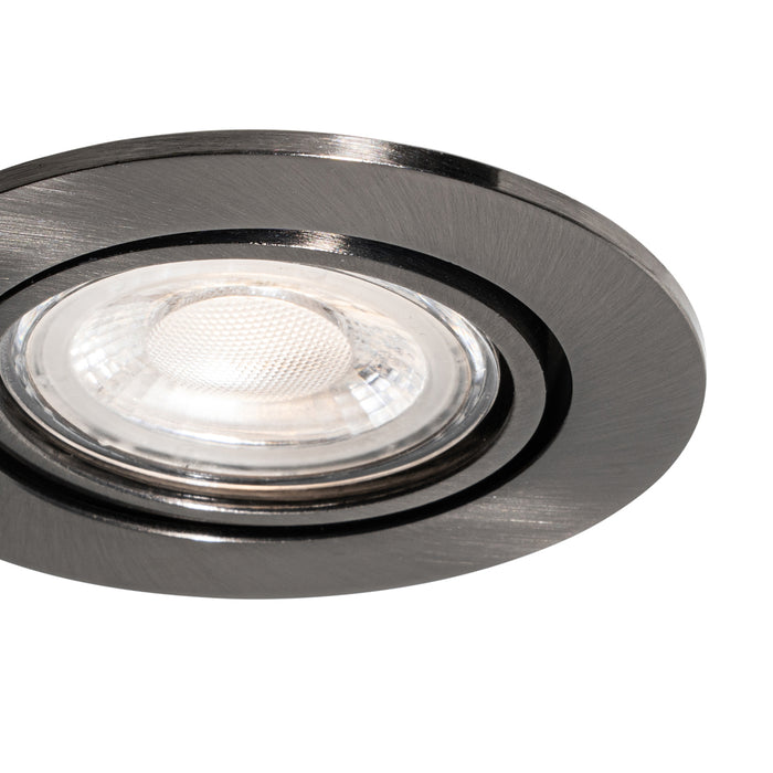 QAZQA Set van 6 moderne inbouwspots gunmetal GU10 50mm rond