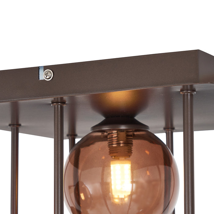 QAZQA Design plafondlamp brons met brons glas 9-lichts - Athens