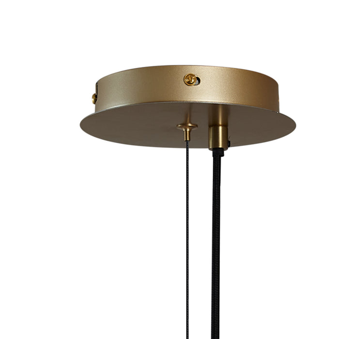 QAZQA Art Deco hanglamp goud met amber glas ovaal 14-lichts - Mochan