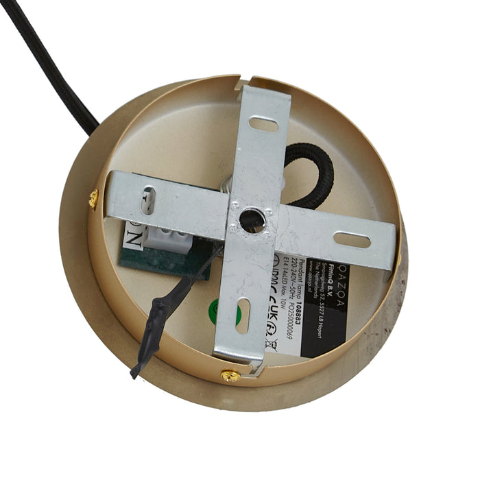 QAZQA Art Deco hanglamp goud met amber glas ovaal 14-lichts - Mochan