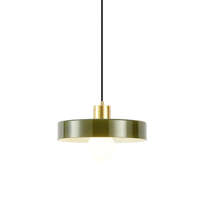 QAZQA Retro hanglamp goud met groen glas - Jina