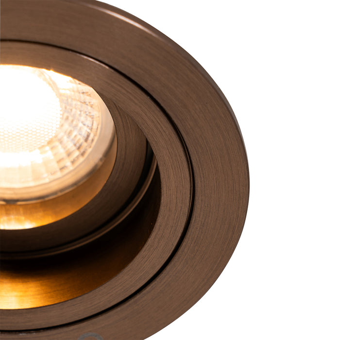 QAZQA Smart inbouwspot donkerbrons rond draai en kantelbaar incl.