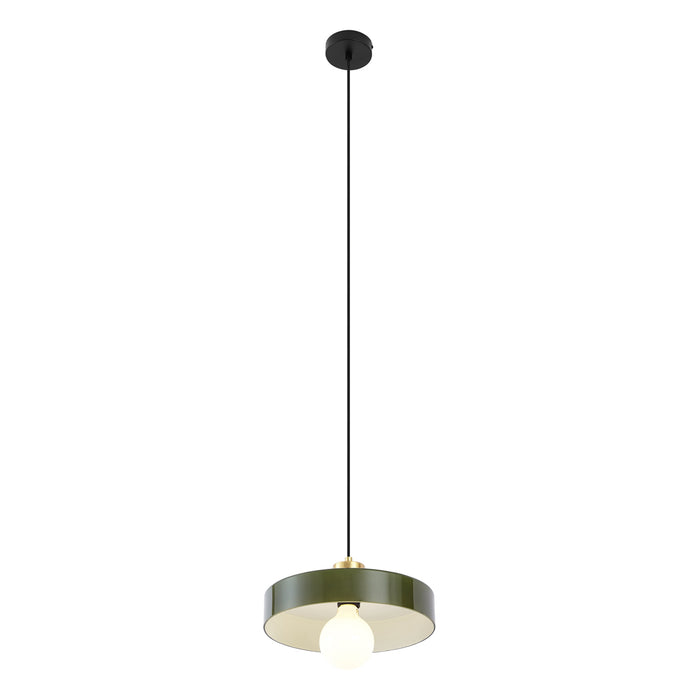 QAZQA Retro hanglamp goud met groen glas - Jina