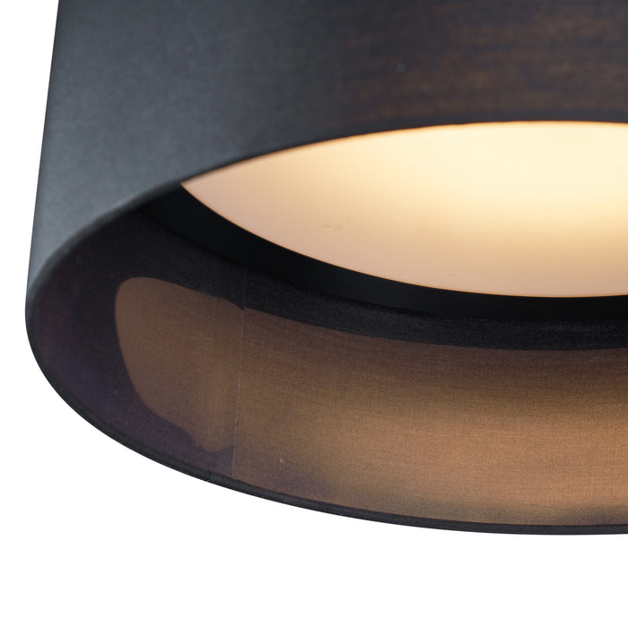 QAZQA Moderne plafondlamp zwart transparant 40cm incl. LED 3-staps