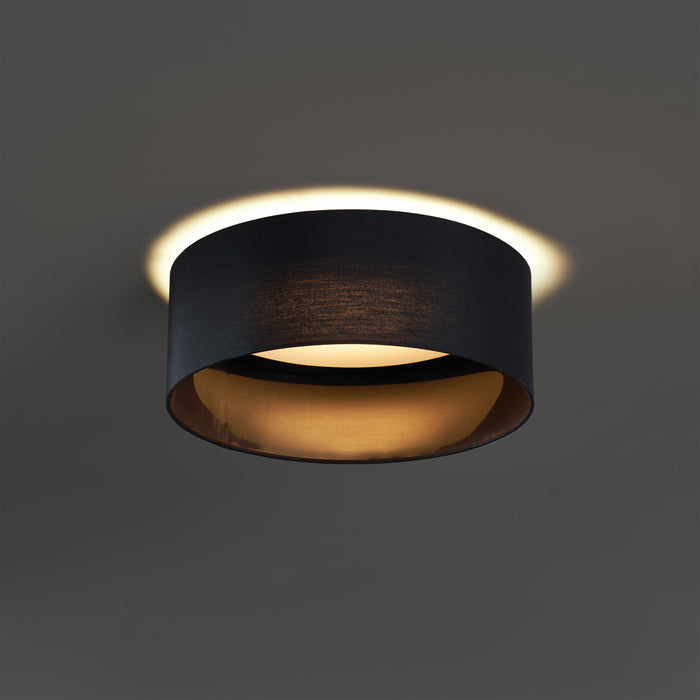 QAZQA Moderne plafondlamp zwart transparant 40cm incl. LED 3-staps