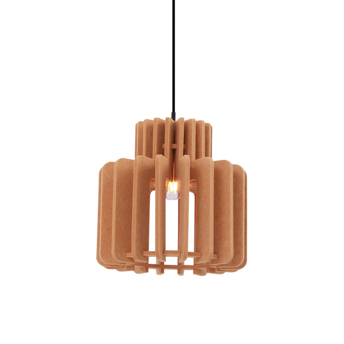 QAZQA Retro hanglamp zwart met oranje kap - Felt