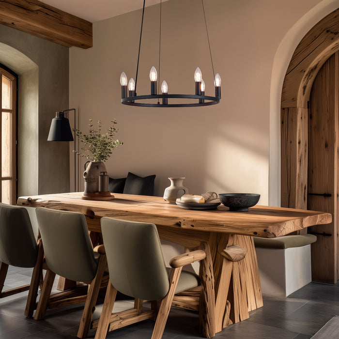 QAZQA Industriële hanglamp zwart 7-lichts - Knight