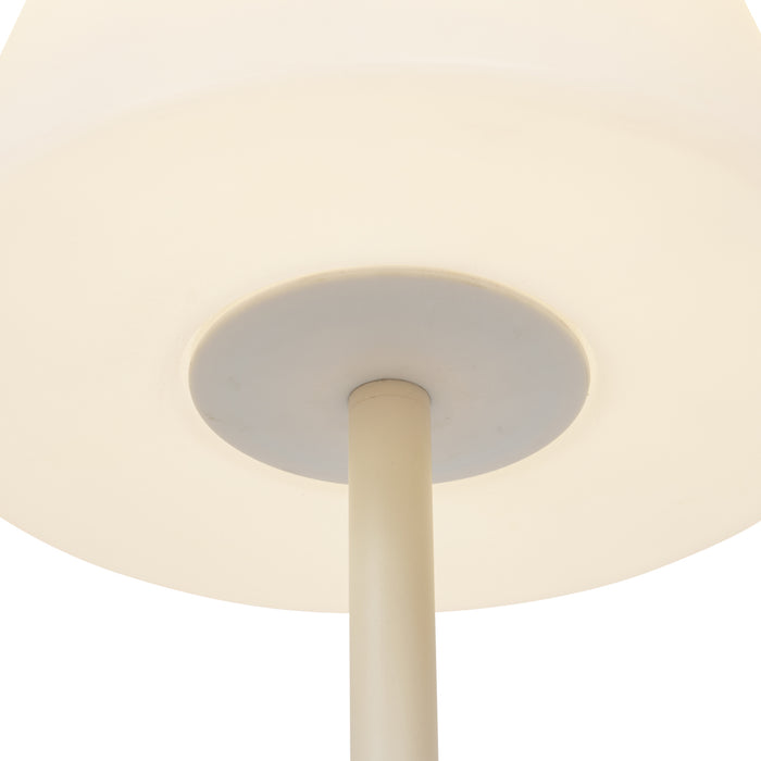 QAZQA Buiten vloerlamp beige met witte kap IP65 - Virginia