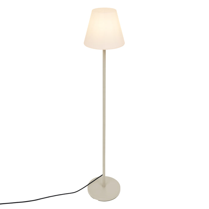 QAZQA Buiten vloerlamp beige met witte kap IP65 - Virginia