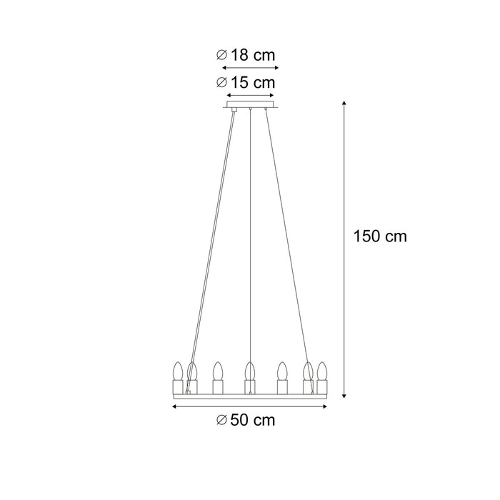 QAZQA Industriële hanglamp zwart 7-lichts - Knight
