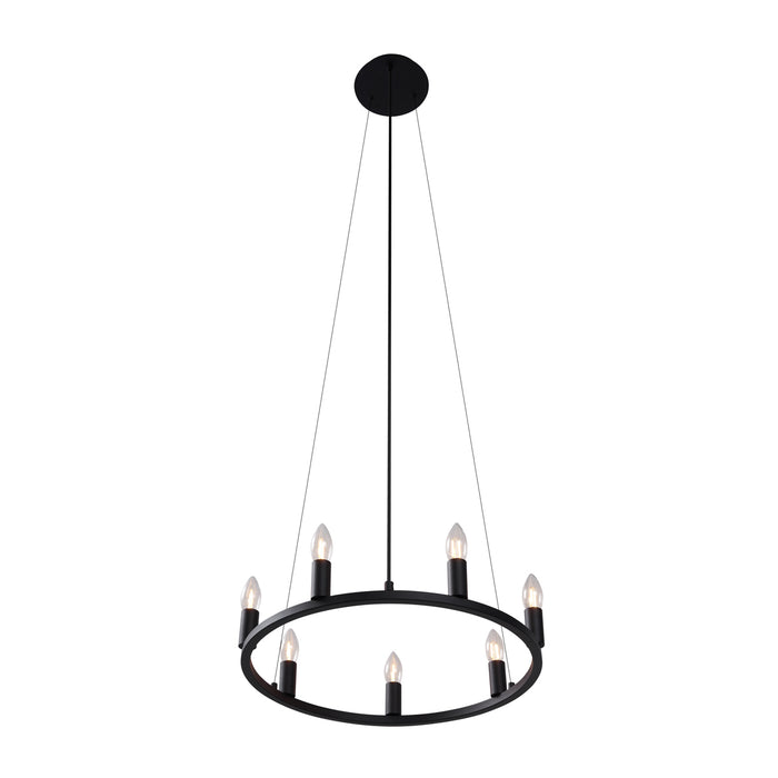 QAZQA Industriële hanglamp zwart 7-lichts - Knight