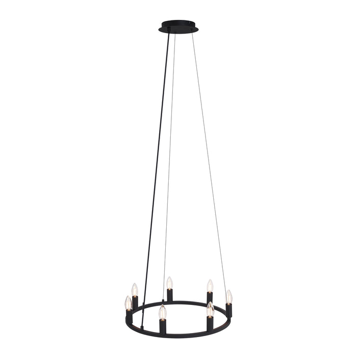 QAZQA Industriële hanglamp zwart 7-lichts - Knight