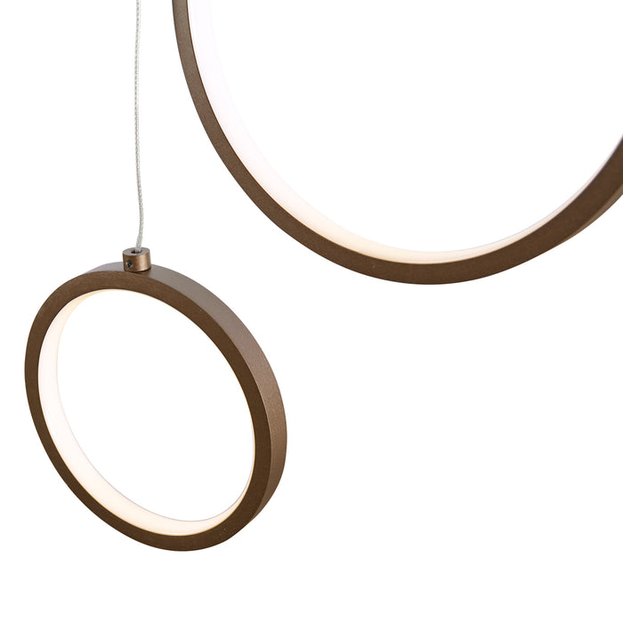 QAZQA Design hanglamp donker brons 9-lichts incl. LED 3-staps dimbaar