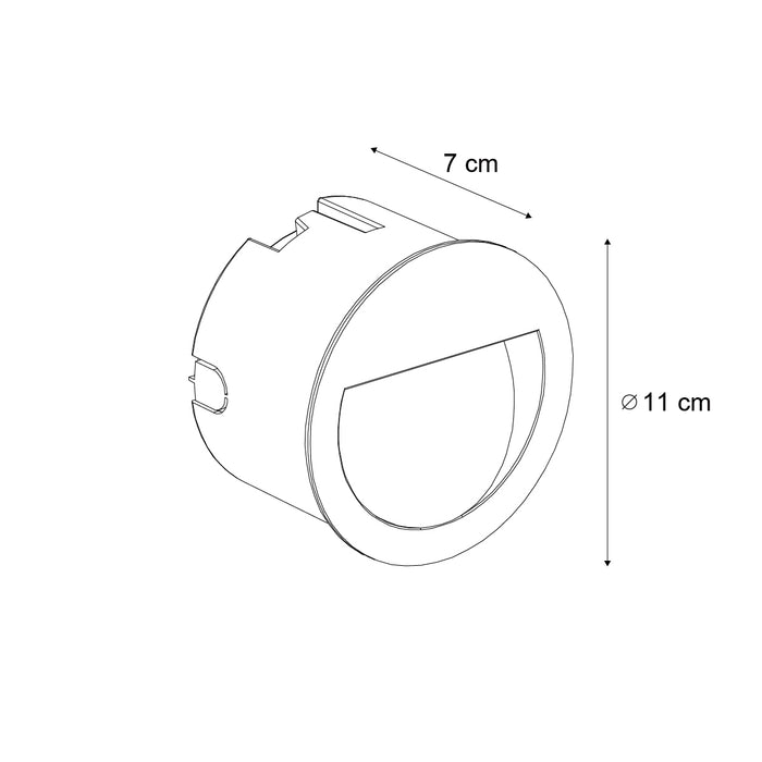 QAZQA Moderne inbouw wandlamp zwart incl. LED IP65 - Gem