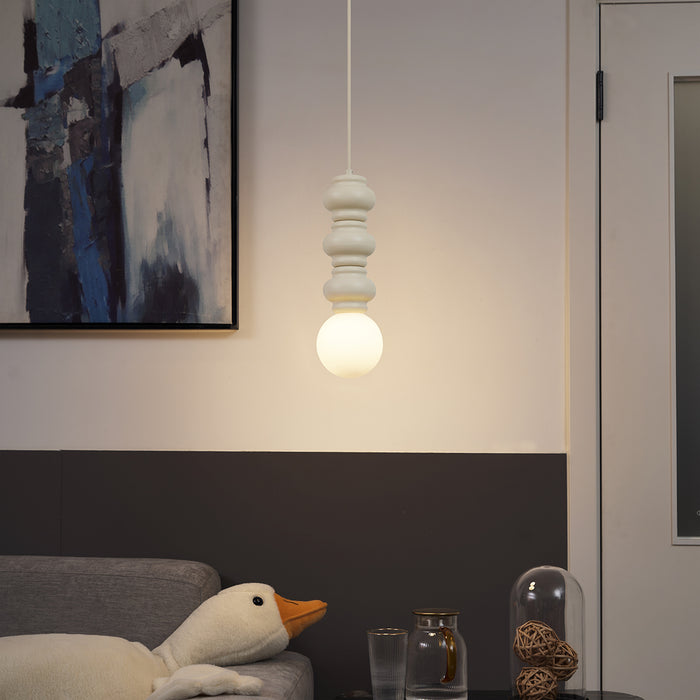 QAZQA Retro hanglamp beige met mat glas - Fedde