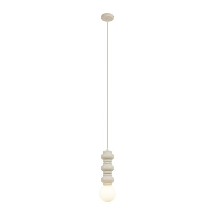 QAZQA Retro hanglamp beige met mat glas - Fedde