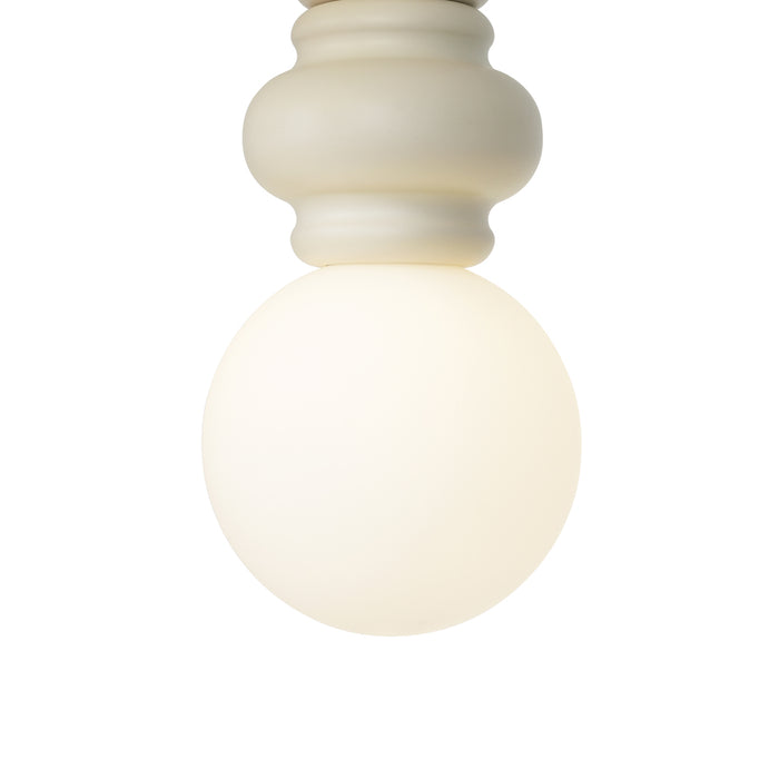 QAZQA Retro hanglamp beige met mat glas - Fedde