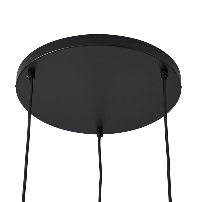 QAZQA Retro hanglamp zwart met taupe 3-lichts - Felt