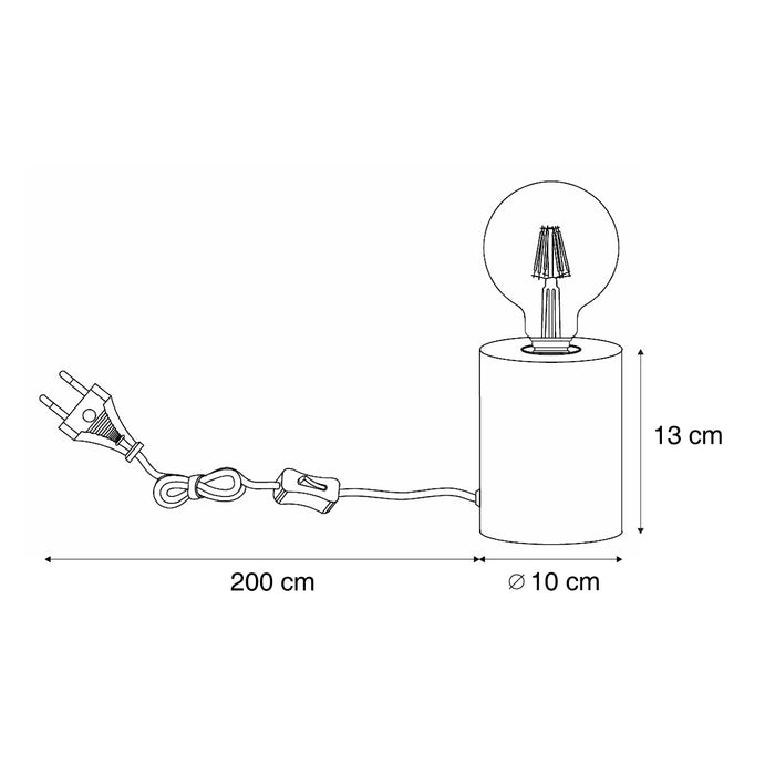 QAZQA Moderne tafellamp messing 13cm - Cylinder