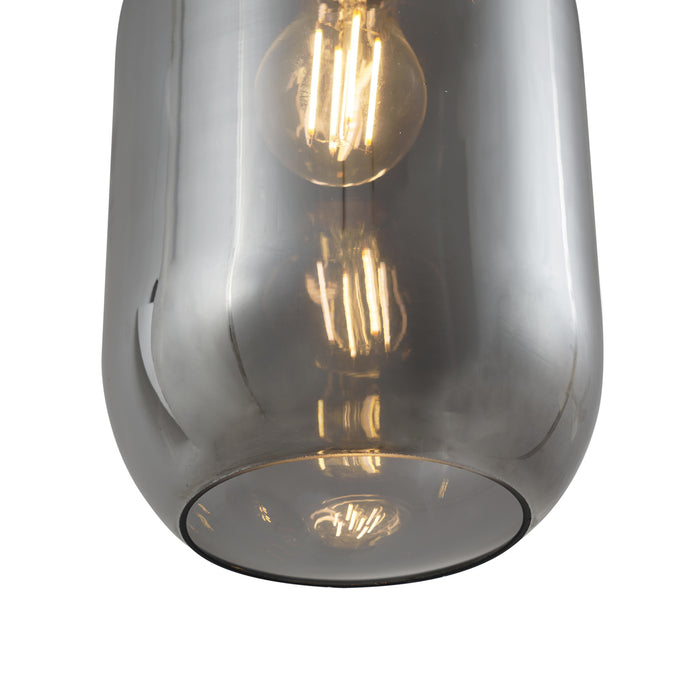 QAZQA Moderne hanglamp zwart met smoke glas 5-lichts - Sheena